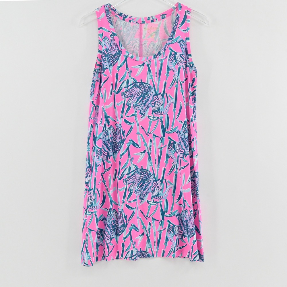 Lilly Pulitzer Raylee Mini Dress Womens Size S Pink Elephant Pima Cotton 30510
